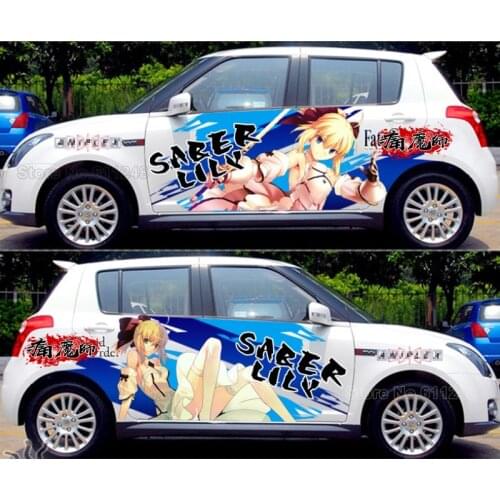 Tailor Made Japanese Anime Characters Saber Lily Car Door Stickers Fate Funny Racing Car Decal Camouflage Vinyl Film CNS209