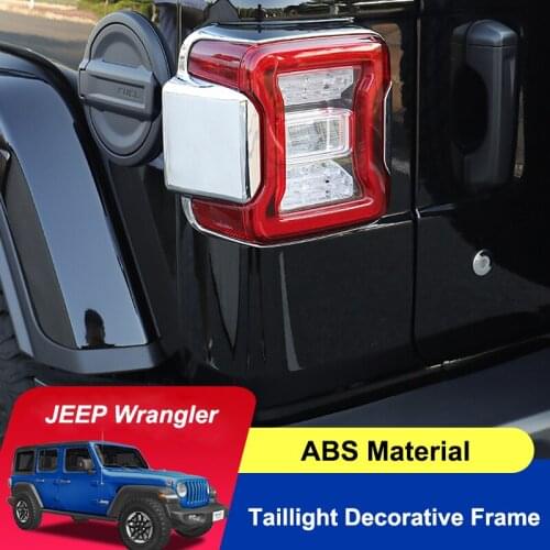 QHCP Car Taillight Frame Cover Tail Light Lamp Hood Decoration Sticker Trims ABS For Jeep Wrangler 2018 Car Exterior Accessories