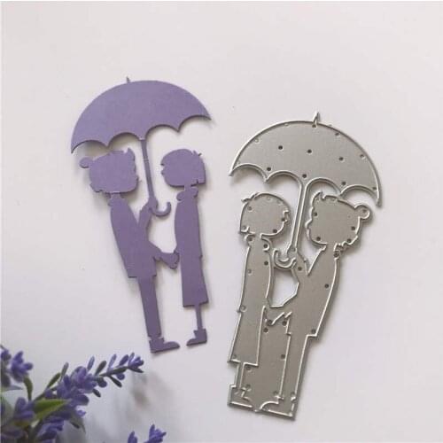 Romantic Love Couple Metal Cutting Dies for DIY Scrapbook Album Creative Decor Embossing Paper Craft Steel Dies 5.5*11cm