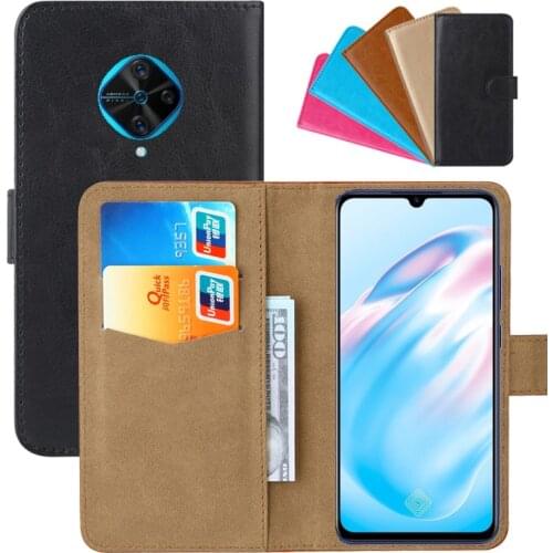 Luxury Wallet Case For Vivo V17 PU Leather Retro Flip Cover Magnetic Fashion Cases Strap