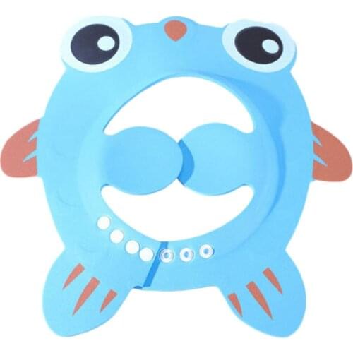 Cartoon Kids Bath Cap Waterproof Baby Shower Cap Adjustable Protect Eyes Ears Shampoo Hats for 3M to 6Y Child Wash Hair Shield