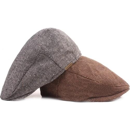 Triangle Peaked Cap MenS Beret Hats For Literary Youth Retro Forward Hat Middle-Aged And Elderly Visor