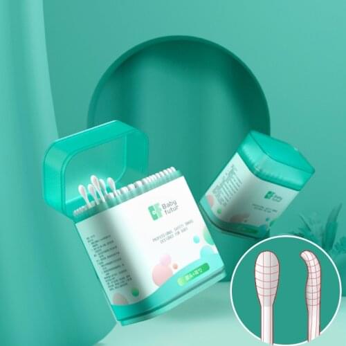 400 Pcs/Box Baby swab Baby dedicated Cotton Sticks Sterile Cotton Swabs Double Head Cotton Buds Swab Baby Ear Sticks with Stor