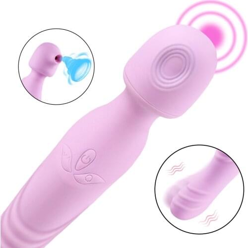 3 in 1 Magic Wand Swinging Sucking Vibrator for Woman Dildo Anal Plug Massager Clitoris Stimulator Sex Toys Adults Products Shop