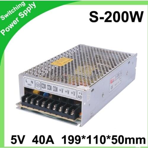 High Quality 5V 40A 200W Switch Switching Power Supply for Security System 110-240V