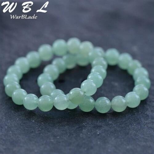 WBL New Natural Stone Green Aventurine Bracelets Aventurine Beads Beaded Stretch Bracelets Bangles For Women Men Jewelry 2019