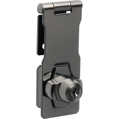 Alise Clasp Keyed Hasp Latch Lock for Windows Drawers Cabinets Lockers Garden Guardrails Pet Doors,No Need Padlock