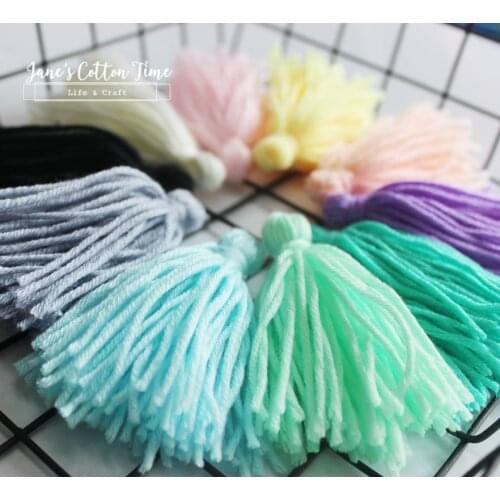 10pcs handmade key tassel 8cm dorp cotton mixed yarn made tassel craft making clothes keychain earring necklace accessory