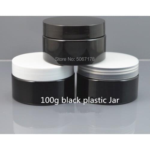 20pcs/lot Travel Portable 100g Jars Pot Box Makeup Nail Art Cosmetic Bead Storage Container Black Plastic Cream Jar