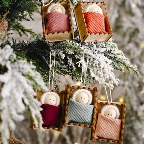 2021 Christmas Tree Decoration Pendant Wooden Box Doll Pendant Christmas Decoration Christmas Gift Navidad Noel Xmas Decoration