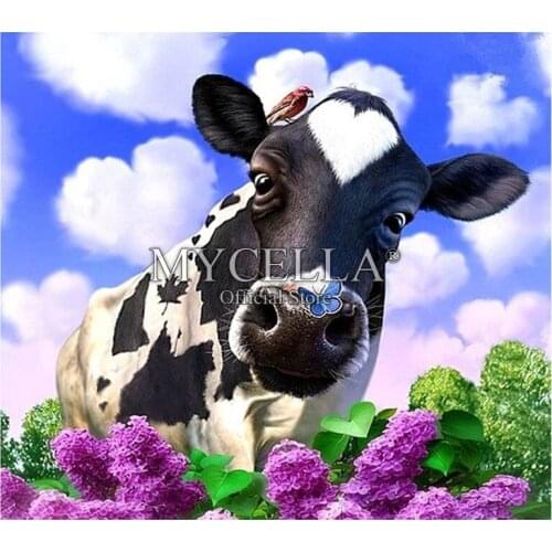 5D Diamond Painting Kit Funny Cow Butterfly Bird Diamond Embroidery Cross Stitch DIY Rhinestone Mosaic Full Square Wall Decor