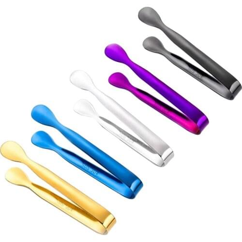 5Psc Hot Selling Stainless Steel Ice Tongs Creative Sugar Tongs Food Tongs Mini Coffee Sugar Clip Small Clamp Tong Clips Barware