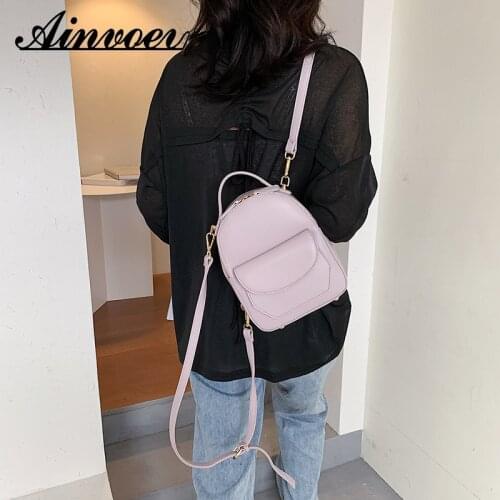 Ainvoev 2021 New Simple Fashion Daily Bag Lady Shoulder Crossbody Bags Backpacks Solid Color Women Backpack School Bags