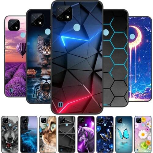 For Realme C21 Case Full Protective Soft silicone TPU Back Cover For Realme C20 Phone Cases Realme C11 C 11 2021 Cute Cartoon