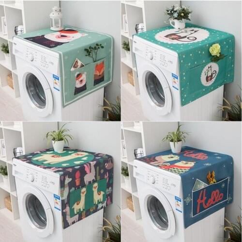 Exquisite Printed Microwave Cover Automatic Washing Machine Cover Dustproof Kitchen Toaster Oven Refrigerator Dust Covers