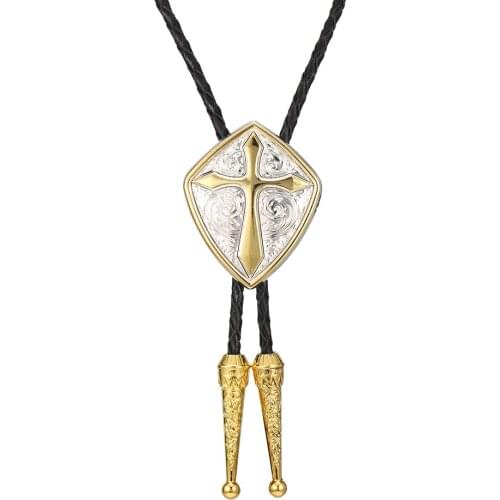 KDG western cowboy zinc alloy two-color cross BOLO tie western cowboy shirt accessories men and women gift items