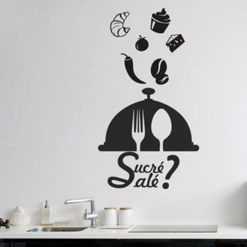 KUCADA kitchen food wall sticker for home decoration removable wallpaper diy black mural decal WP1135