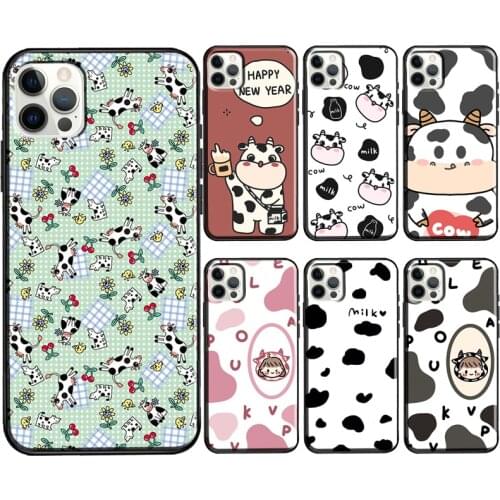 Cow Milk Moo Pattern Print Soft Case For iPhone 11 12 Pro Max 12 Mini 6S 7 8 Plus SE 2020 XS Max X XR Phone Coque