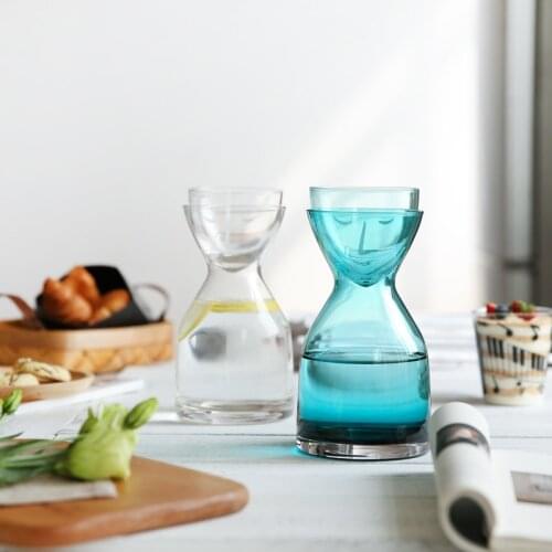 Creative Glass Water Bottle Set With Cup Heat-Resistant Juice Beverage Flower Tea Jugs Home Office Coffee Bar Drinkware Supplier