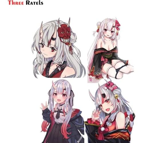 Three Ratels D101 Nakiri Ayame Hololive Tank Cap Sticker Auto Decor Decal Vinyl Material Car Accessory Anime