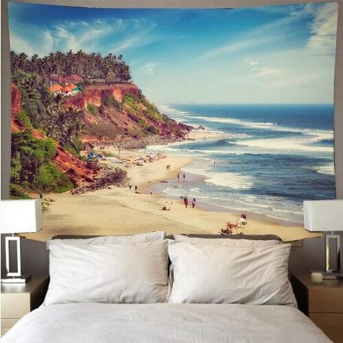 Nature Landscape Seaside Beach Landscape Art Wall hanging beach towel background cloth Bedroom living room room decoration