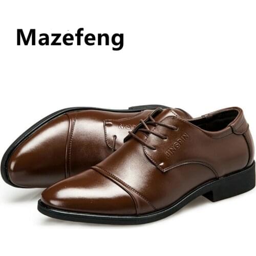 2019 New Men Formal Leather Shoes Lace-up Round Toe Wedding Shoes British Style Top Quality Dress Shoes For Men Plus Size 38-47