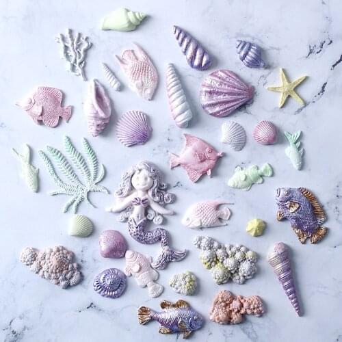 New 3D Mermaid Ocean Series Silica Gel Turn Sugar Mould DIY Chocolate Cake Decoration Tool WMJ-930