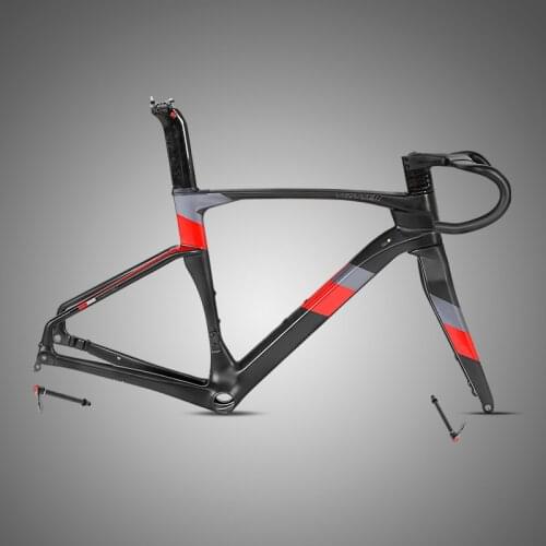 Twitter New Coming 700c Racing Road Bike Frame Hidden Disc Brake With Drop Bar Handlebar Thru Axle F12X100 R12X142mm 28c Tires