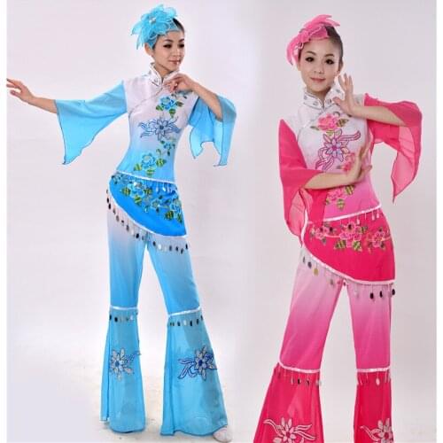 New style ethnic dance Yangko performance clothing waist drum clothing square fan dance classical dance costumes