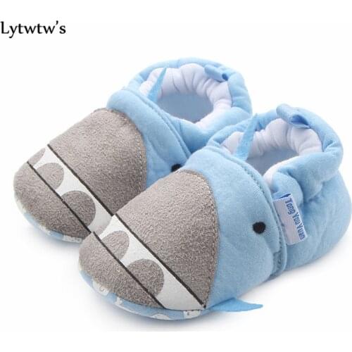 1 Pairs Lytwtws Kids Girls Boys First Walkers Newborn Kawaii Animals Shark Canvas Baby Toddlers Shoes Children