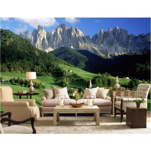 Custom mural 3d wallpaper mountain forest grassland photo wall paper decor painting 3d wall murals wallpaper for walls 3 d