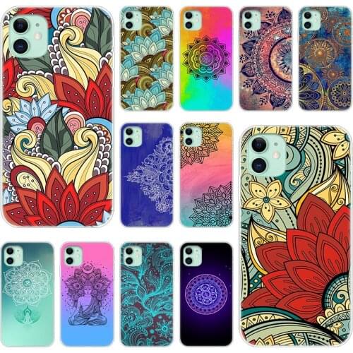 Mandala Chakra Yoga Silicone Phone Case for Apple iPhone 12 Mini 11 Pro XS Max X XR 6 6S 7 8 Plus 5 5S SE 2020 luxury Soft Cover
