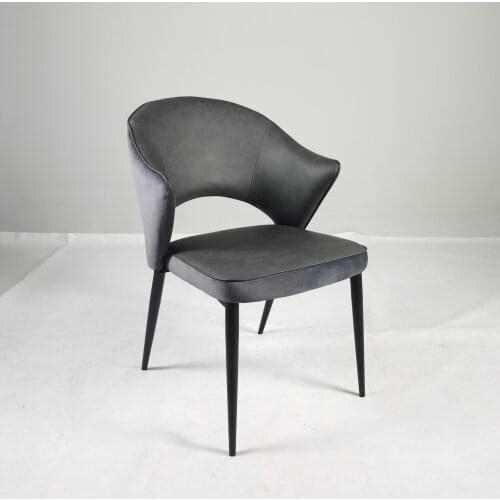 Chinafurniture Factory wholesale metal retro dining chair black velvet living room chair