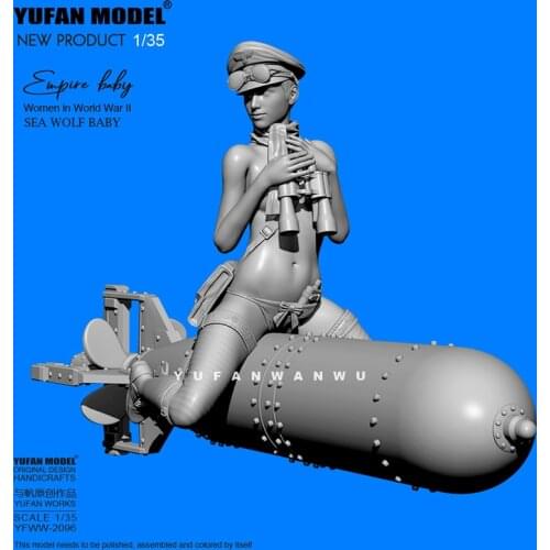 1/35 Imperial Baby Torpedo Female Soldier Resin Soldier YFWW-2096
