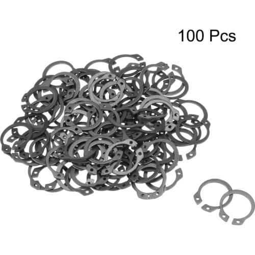 UXCELL 100Pcs 15.7/18.2/19.4/20mm External Circlips C-Clip Retaining Snap Rings 65Mn External Circlip Hardware Gaskets