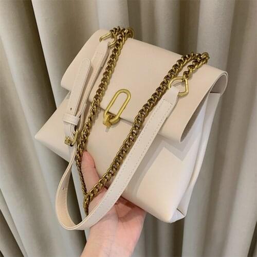 Vintage Luxury Shoulder Bag Women 2021 Trend Casual Simple Solid Color Crossbody Bag Female Design Fashion PU Leather Handbag