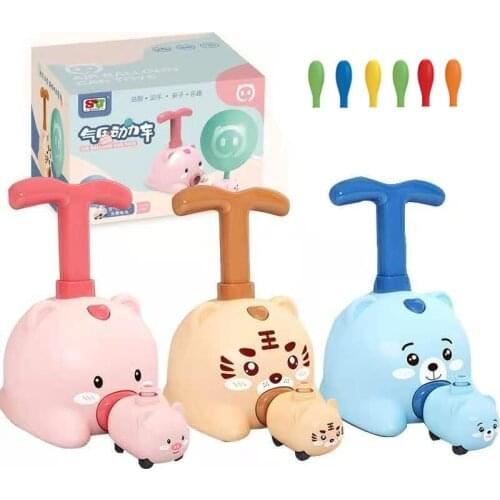 Power Balloon Inflatable Car Launch Toy Piglet Tiger Puzzle Fun Inertial Childrens Birthday Gifts