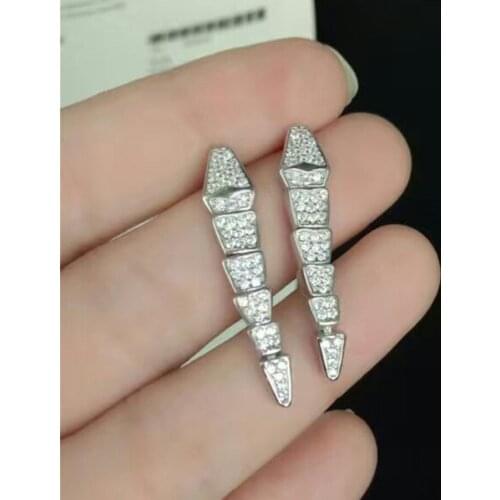 Xb406 Luxury Designer Fashion 925 Sterling Silver Jewelry zirconia Water droplets shape cf