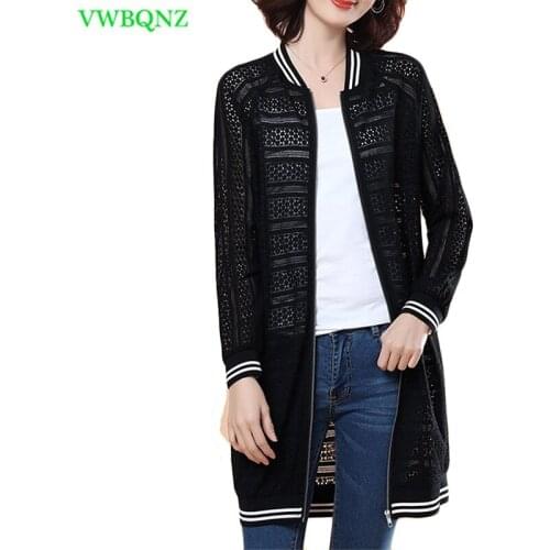 Lace Plus size Women Tops summer New Long Sun protection clothing Womens Loose v collar Long sleeve Windbreaker coat 5XL A202