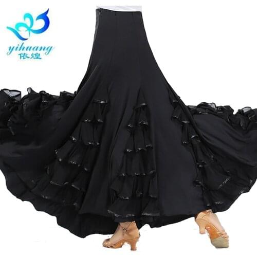 Women Ballroom Dancing Skirt Performance Stage Show Dress for Modern Standard Waltz Tango Dance Dress Spain Dancing Skirt