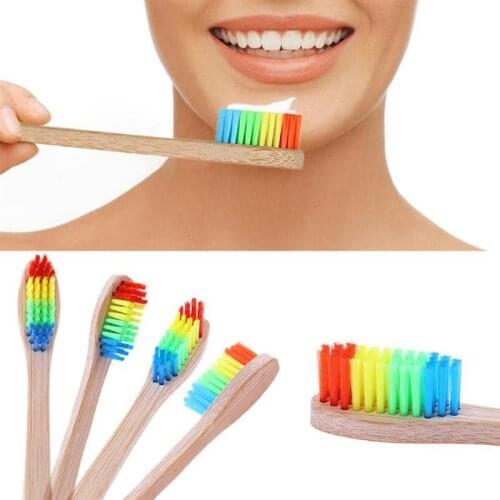 8PCS Natural Bamboo Handle Toothbrush Creative Eco-friendly Manual Toothbrush Soft Toothbrush Travel Tooth Brush for Adult