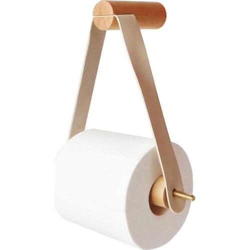 1Pcs Wooden Paper Towel Holder Toilet Paper Holder Square Punch Roll Paper Holder Toilet Paper Holder Roll Paper Accessory