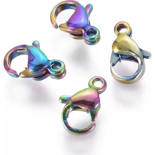 100Pcs Vacuum Plating Stainless Steel Lobster Claw Clasps Fastener Hook Snaps for DIY Bracelet Necklace Chain Jewelry Making