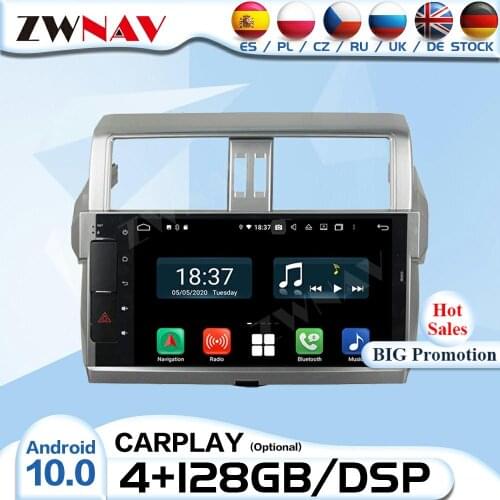 128G 2 Din Carplay Android 10.0 Radio Receiver For Toyota Prado 2014 2015 Audio Stereo Video Player CAR GPS Navigation Head Unit
