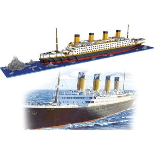 1860pcs Titanic Ship Building Block Toy Model Diy Diamond Mini 3d Bricks Kit Toys For Children Educational Gift Toys