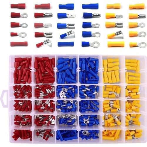 480 pcs/lot Splice Cold Pressed Assorted Insulated Spade Crimp Terminal Butt Electrical Wire Cold-Pressure Terminal Set