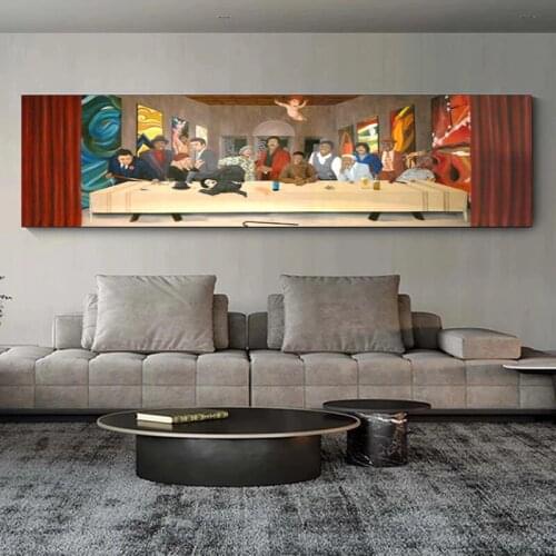 Abstract Watercolor The Last Supper Canvas Painting Graffiti Posters Prints Wall Art Pictures for Living Room Home Decor Cuadros