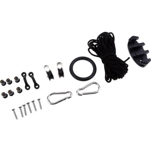 Kayak Canoe Anchor Trolley Kit System Pulley Cleat Pad Eye Ring Ropes