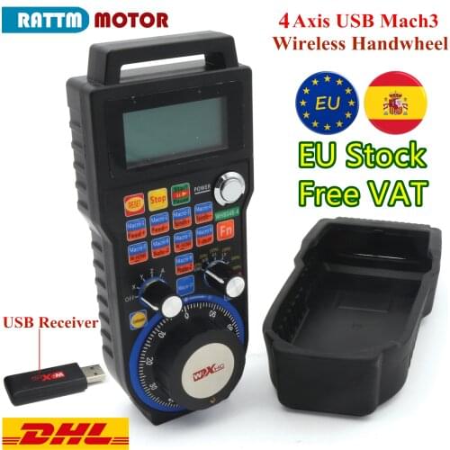 【EU Free Delivery】4 Axis XHC USB Wireless Mach3 Remote MPG CNC Pendant Handwheel Hand Controller for Milling Machine WHB04B-6