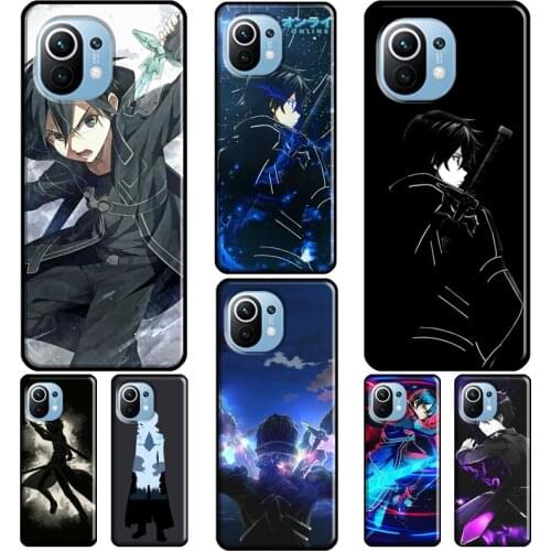 SAO Sword Art Online Kirito Anime Case For POCO X3 Pro M3 F2 F3 Pro Cover For Xiaomi Mi 11 Ultra 9T 10T Pro Mi Note 10 Lite